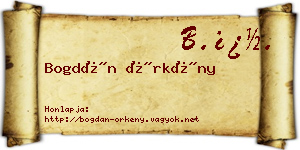 Bogdán Örkény névjegykártya